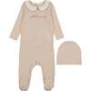 Petite Pouf Footie, Cream/Pink - Footie Pajamas - 1 - thumbnail