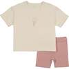 Oversized Tee Set, Pink - Mixed Apparel Set - 1 - thumbnail