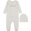 Petit Pouf Footie, White/Blue - Footie Pajamas - 1 - thumbnail