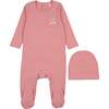 Stitched Graphic Footie, Pink - Footie Pajamas - 1 - thumbnail