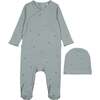 Mini Bird Footie, Green - Footie Pajamas - 1 - thumbnail