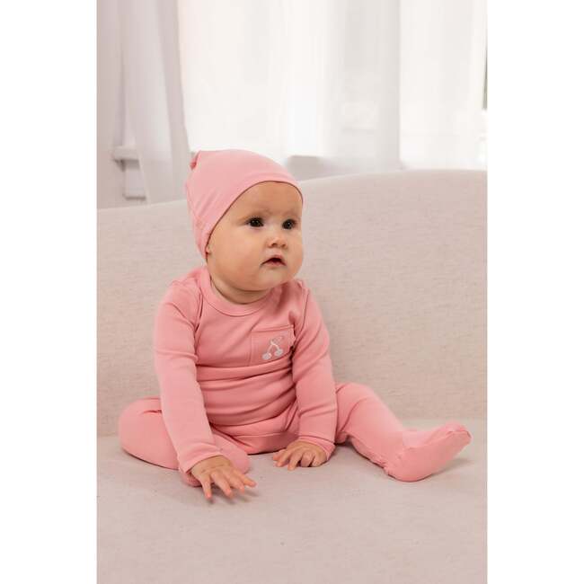 Stitched Graphic Footie, Pink