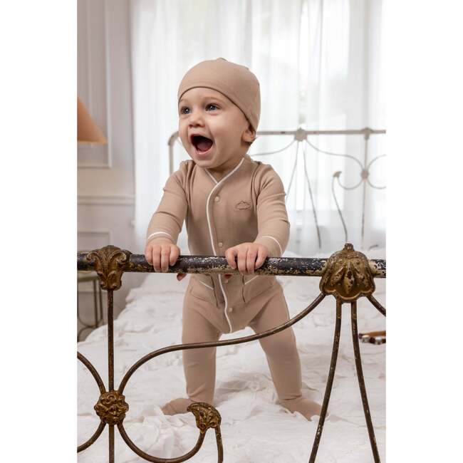 Ribbed Grandpa Footie, Cocoa - Footie Pajamas - 3