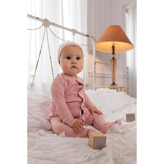 Ribbed Grandpa Footie, Pink - Footie Pajamas - 3