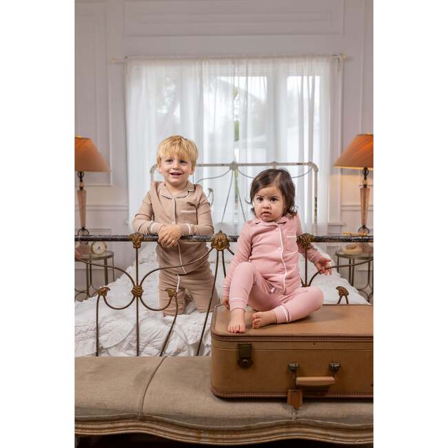 Ribbed Grandpa PJ, Pink - Pajamas - 4