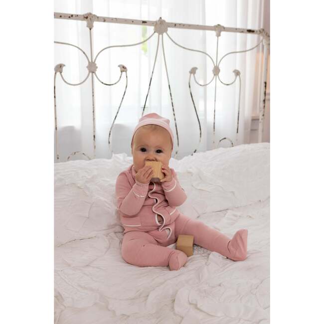 Ribbed Grandpa Footie, Pink - Footie Pajamas - 4