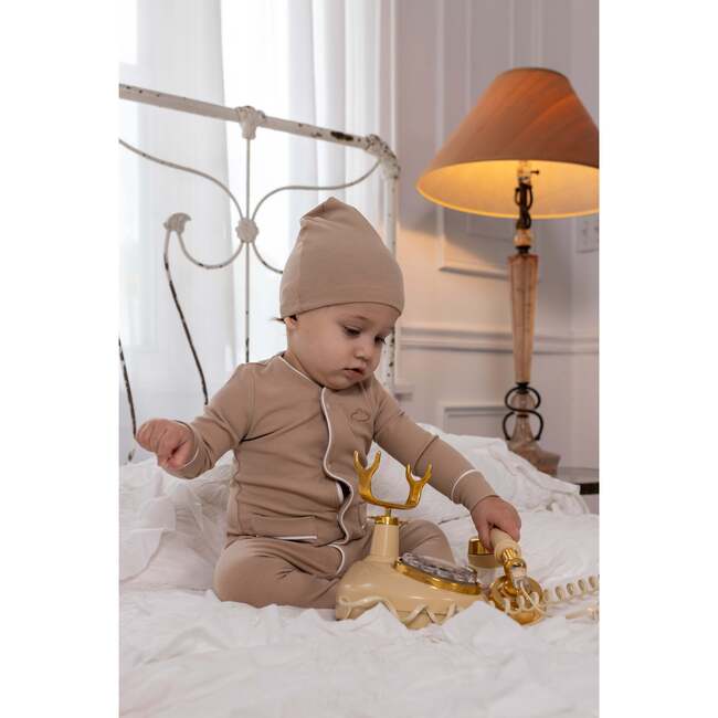 Ribbed Grandpa Footie, Cocoa - Footie Pajamas - 4