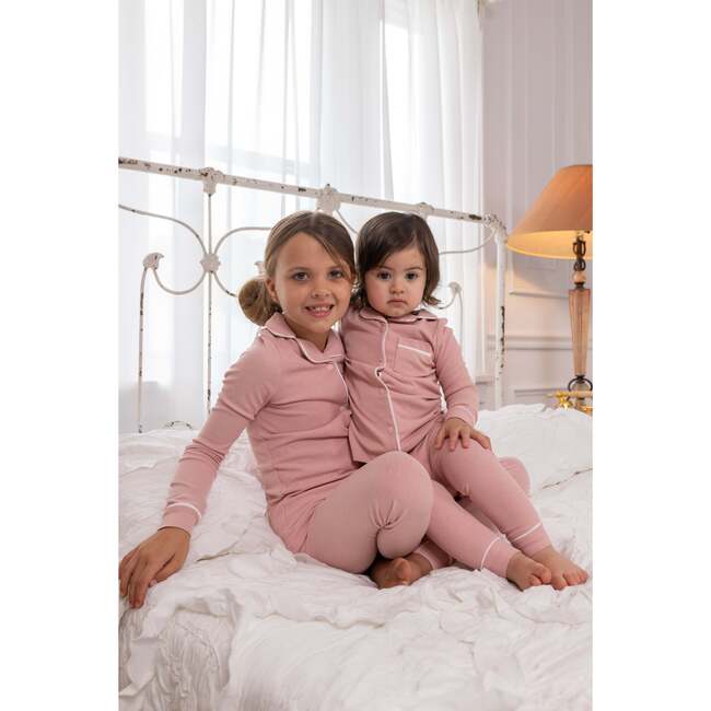 Ribbed Grandpa PJ, Pink - Pajamas - 5