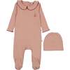 French Grandpa Footie, Pink - Footie Pajamas - 1 - thumbnail