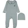 French Grandpa Footie, Blue - Footie Pajamas - 1 - thumbnail