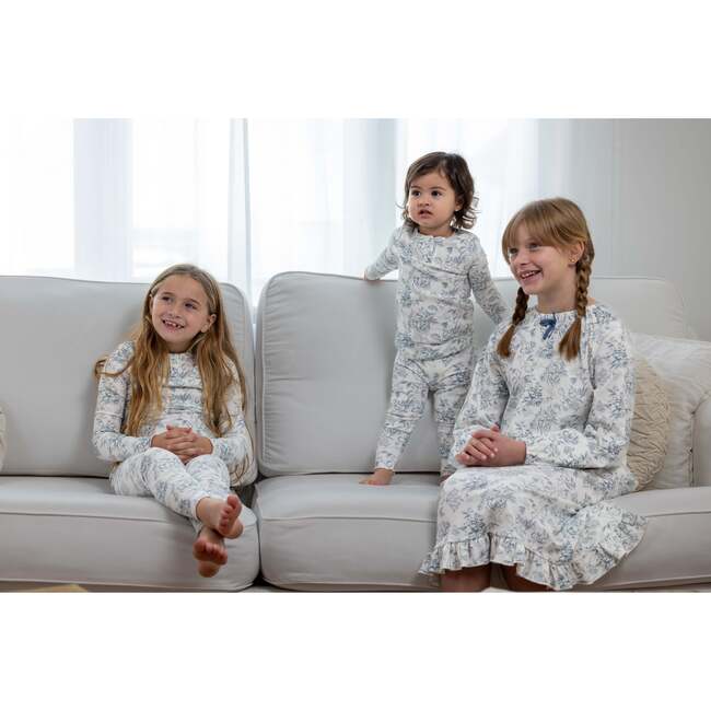 Toile Nightgown, Blue - Nightgowns - 5