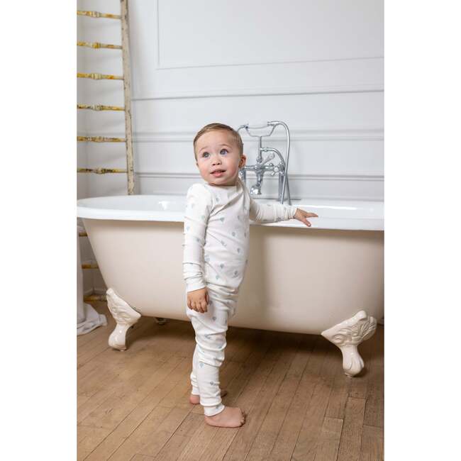 Hot Air Balloon Printed PJ, White/Blue