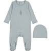 Bunny Graphic Footie, Blue - Footie Pajamas - 1 - thumbnail