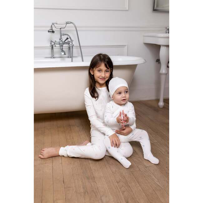 Hot Air Balloon Printed Footie, White/Blue - Footie Pajamas - 4