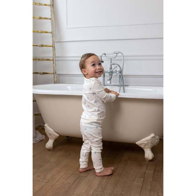 Hot Air Balloon Printed PJ, White/Blue - Pajamas - 3