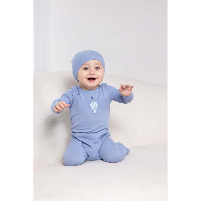 Hot Air Balloon Graphic Footie, Blue - Footie Pajamas - 3