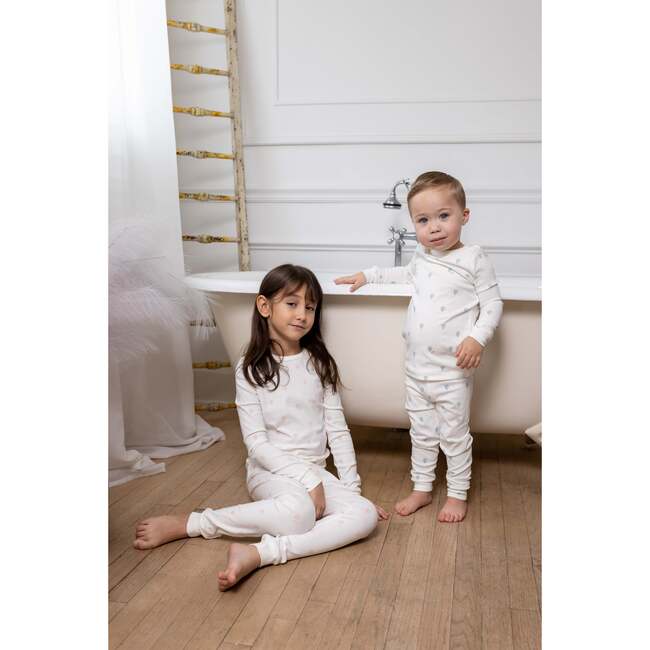 Hot Air Balloon Printed PJ, White/Blue - Pajamas - 4