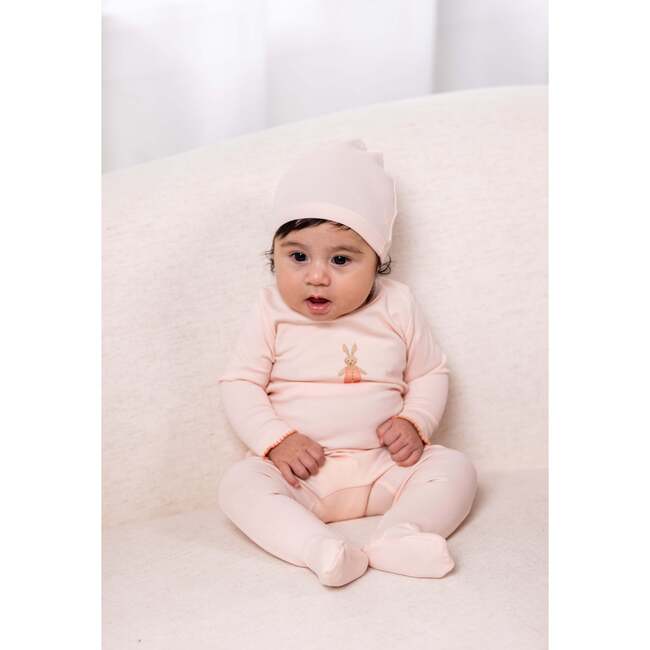 Bunny Graphic Footie, Blush - Footie Pajamas - 3