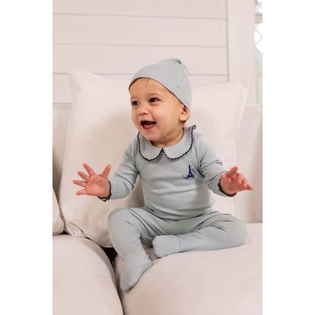 French Grandpa Footie, Blue - Footie Pajamas - 3