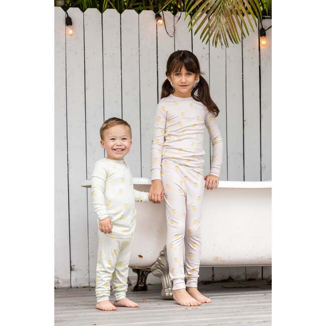 Lemon Print PJ, Mint - Pajamas - 4