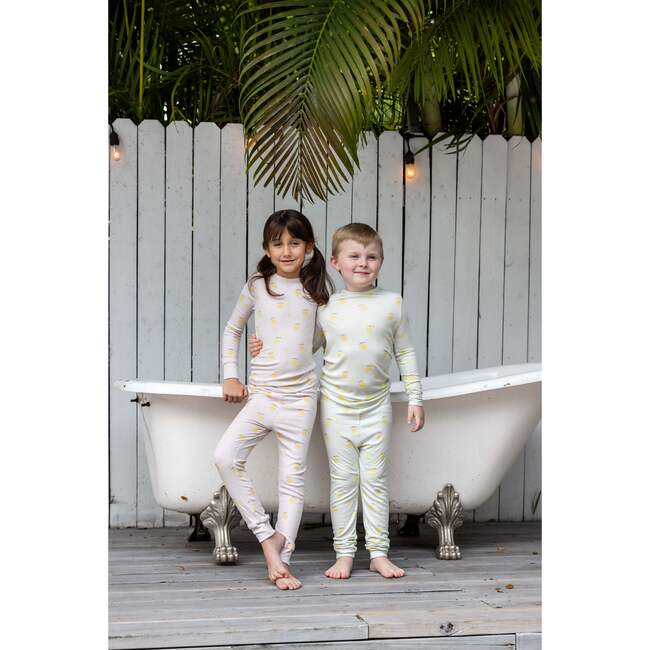 Lemon Print PJ, Mint - Pajamas - 5
