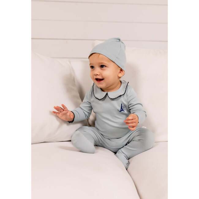 French Grandpa Footie, Blue - Footie Pajamas - 4