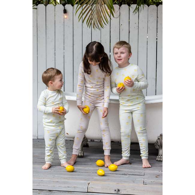 Lemon Print PJ, Pink - Pajamas - 5