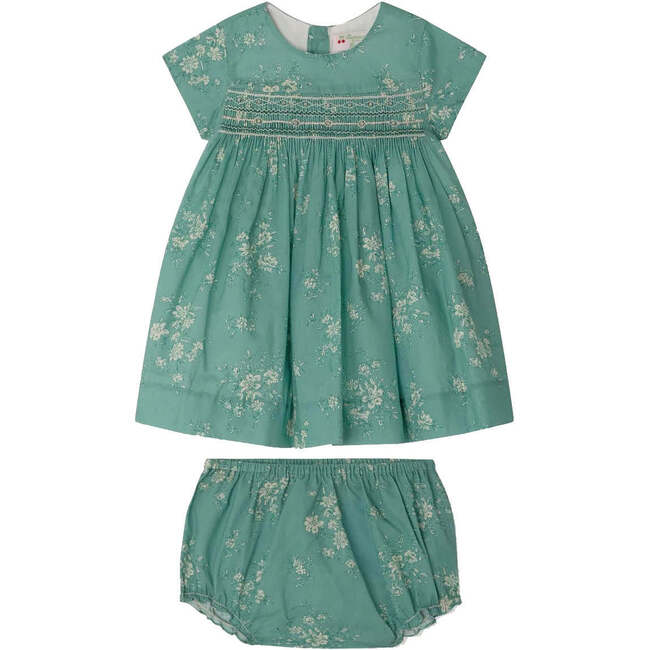 BONPOINT Maruska Baby Dress & Bloomers, Emerald