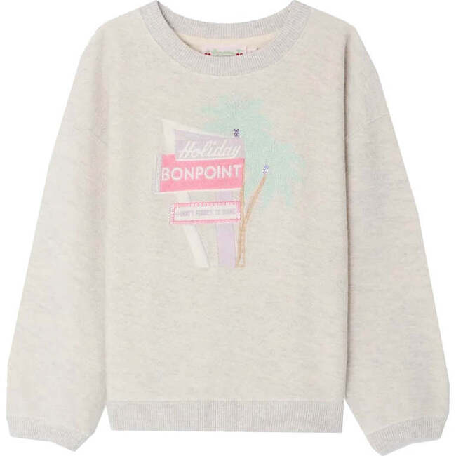 BONPOINT Tayla Palm Sweatshirt, Gris Chine