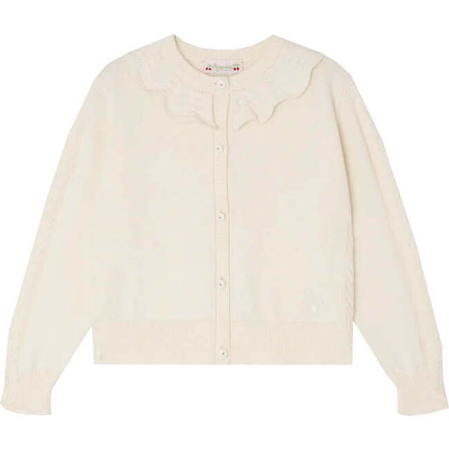 BONPOINT Lueur Ruffle Cardigan, Craie