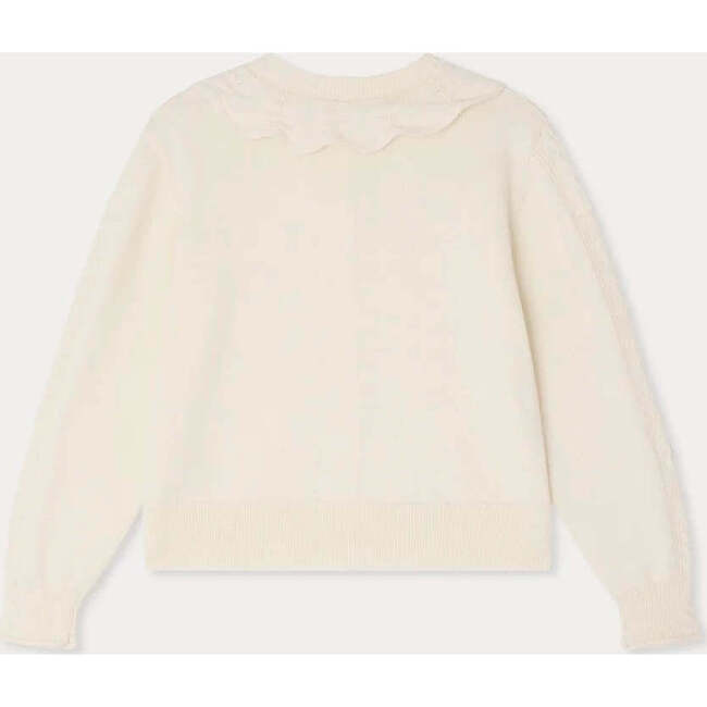 BONPOINT Lueur Ruffle Cardigan, Craie