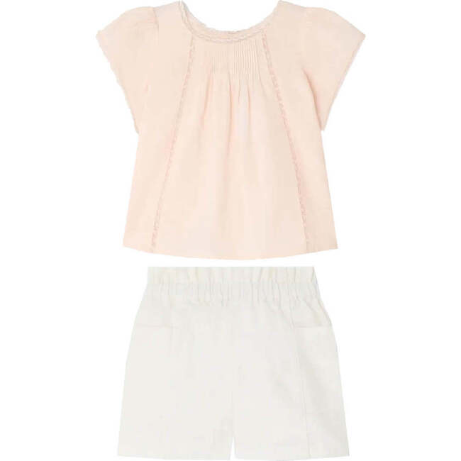 BONPOINT Lacacia Vintage Lace Baby Set, Rose/White