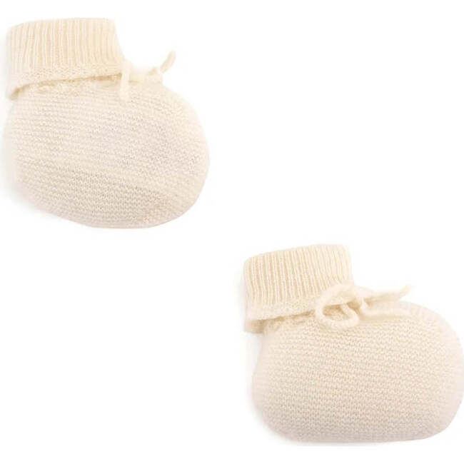 BONPOINT Cashmere Booties, Blanc Lait