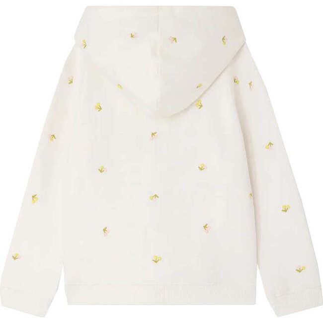 BONPOINT Talent Cherries Zip Hoodie, Ecru