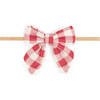Red Gingham Bow Baby Headband, Red - Headbands - 1 - thumbnail