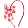 Red Gingham Bow Headband, Red - Headbands - 1 - thumbnail
