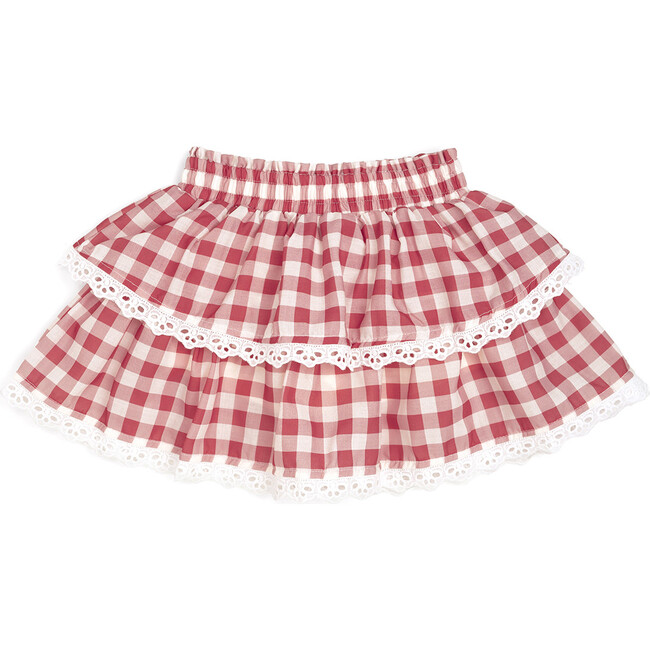 Red Gingham Skort, Red
