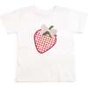 Strawberry Patchwork Short Sleeve T-Shirt, White - T-Shirts - 1 - thumbnail