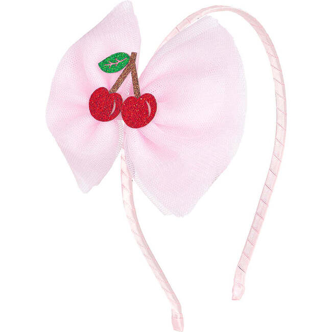 Cherry Tulle Bow Headband, Pink