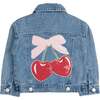 Cherry Sequin Patch Denim Jacket, Denim - Jackets - 1 - thumbnail