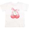 Cherry Cute Short Sleeve T-Shirt, White - T-Shirts - 1 - thumbnail