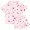 Cherry Bows Lounge Set, Pink - Loungewear - 1 - thumbnail