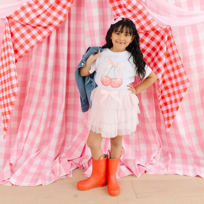 Cherry Cute Short Sleeve T-Shirt, White