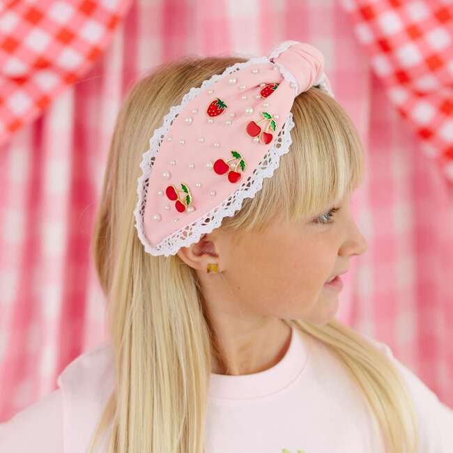 Berry Gemstone Headband, Pink - Headbands - 3