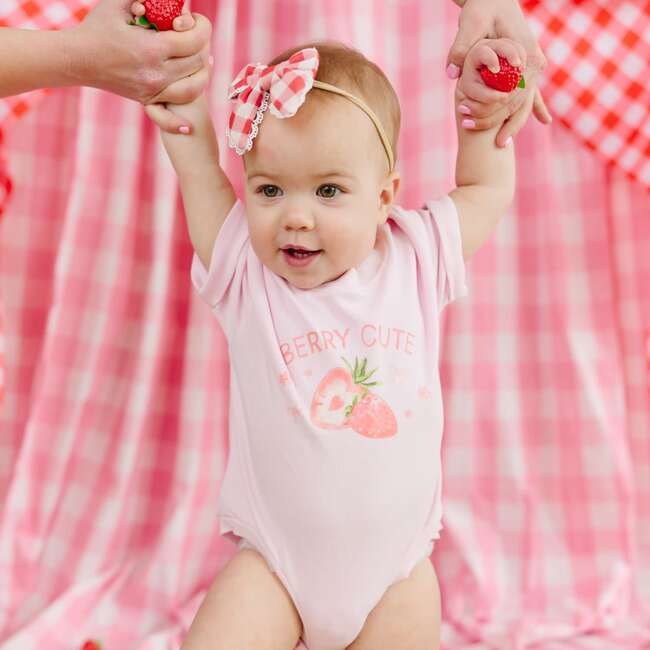 Berry Cute Strawberry Short Sleeve Romper, Ballet