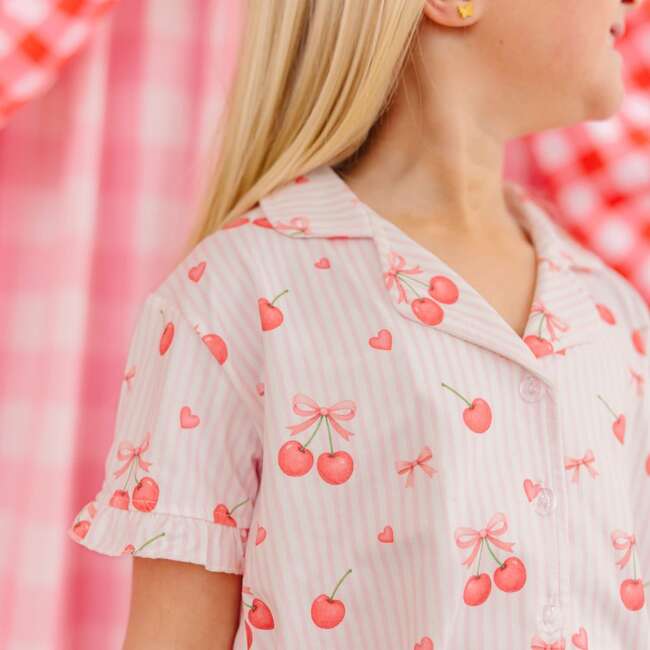 Cherry Bows Lounge Set, Pink - Loungewear - 3
