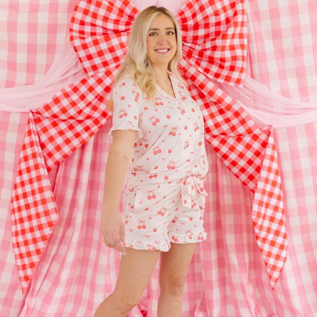 Cherry Bows Women's Lounge Set, Pink