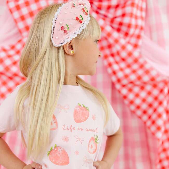 Berry Gemstone Headband, Pink - Headbands - 4