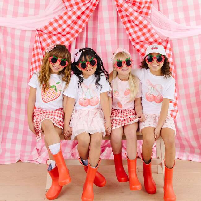 Cherry Cute Short Sleeve T-Shirt, White - T-Shirts - 5