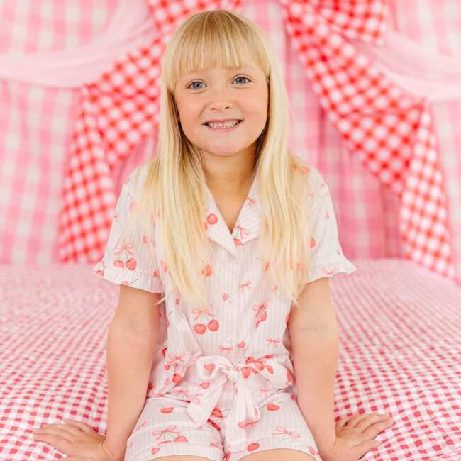 Cherry Bows Lounge Set, Pink - Loungewear - 5